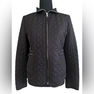 Banana Republic Black Quilted Zip Jacket Tailored Minimal Citycore Women’s Small